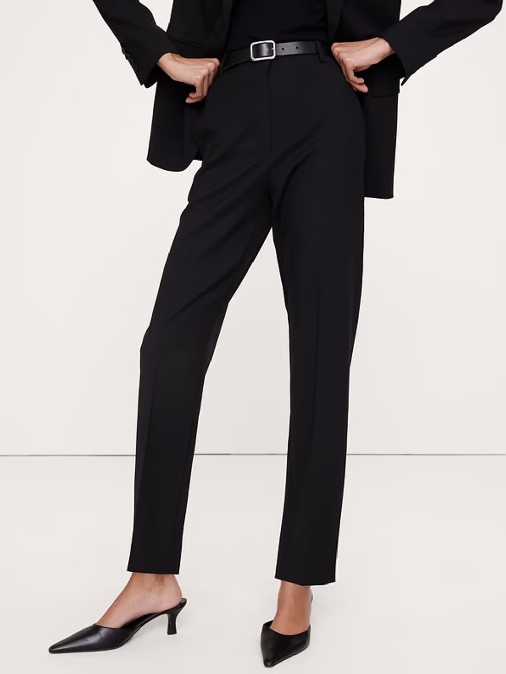BANANA REPUBLIC ULTRA HIGH-RISE MODERN SLIM ITALIAN LIGHTWEIGHT WOOL ANKLE PANT